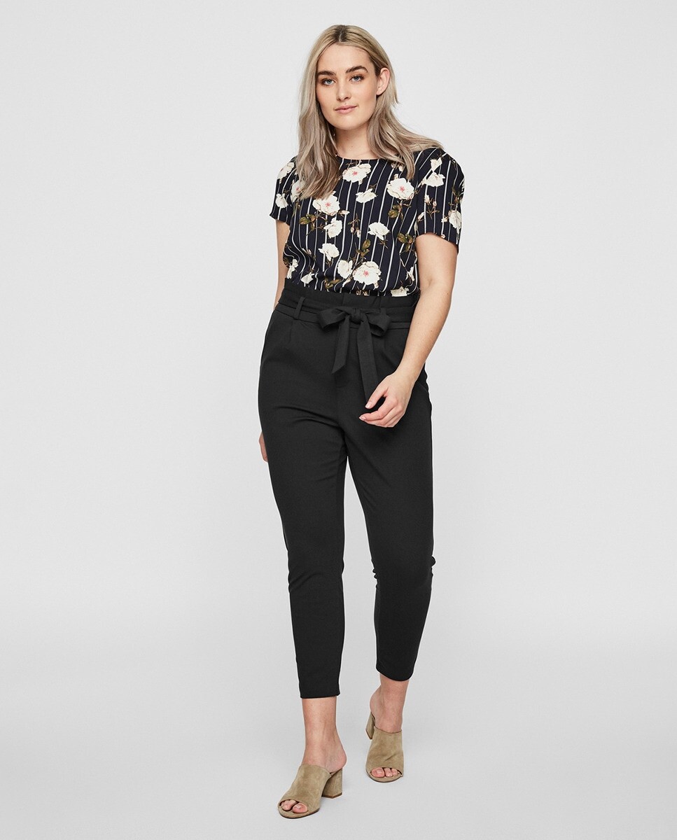 

Прямые женские брюки миди больших размеров Vero Moda Curve, черный