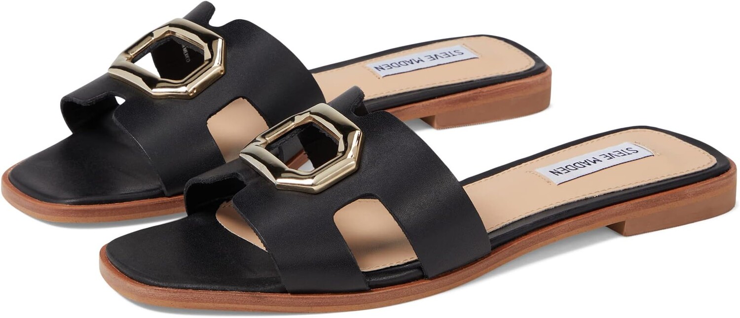 

Сандалии на плоской подошве Harlene Sandal Steve Madden, черная кожа