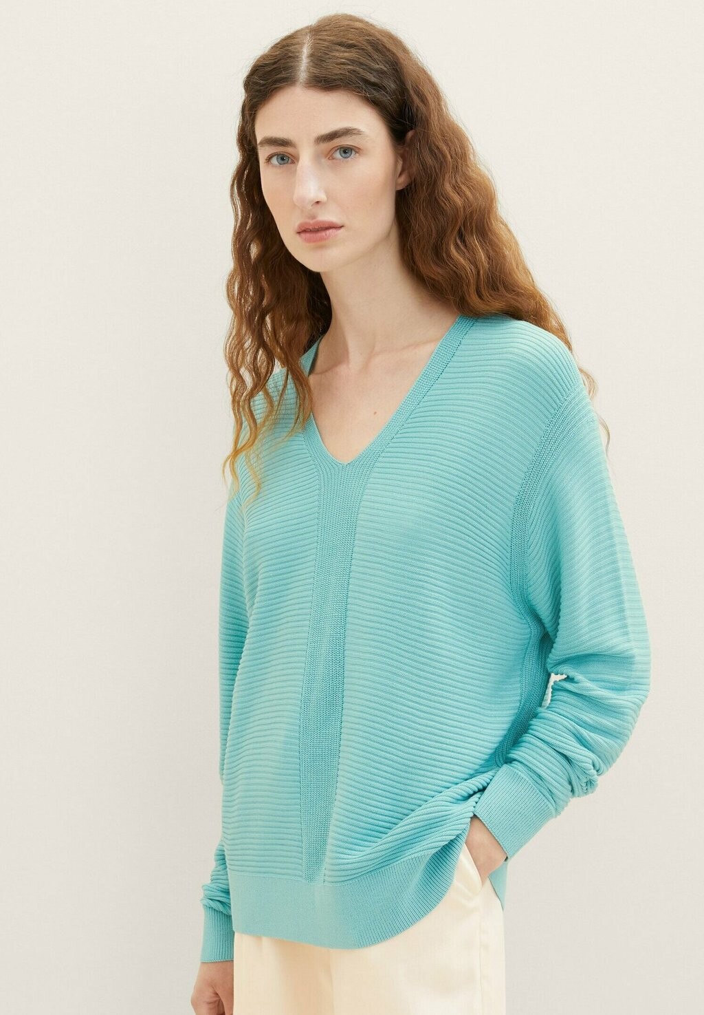

Свитшот TOM TAILOR MIT V-AUSSCHNITT, цвет summer teal