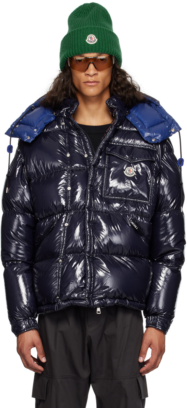 

Moncler Темно-синий короткий пуховик Karakorum