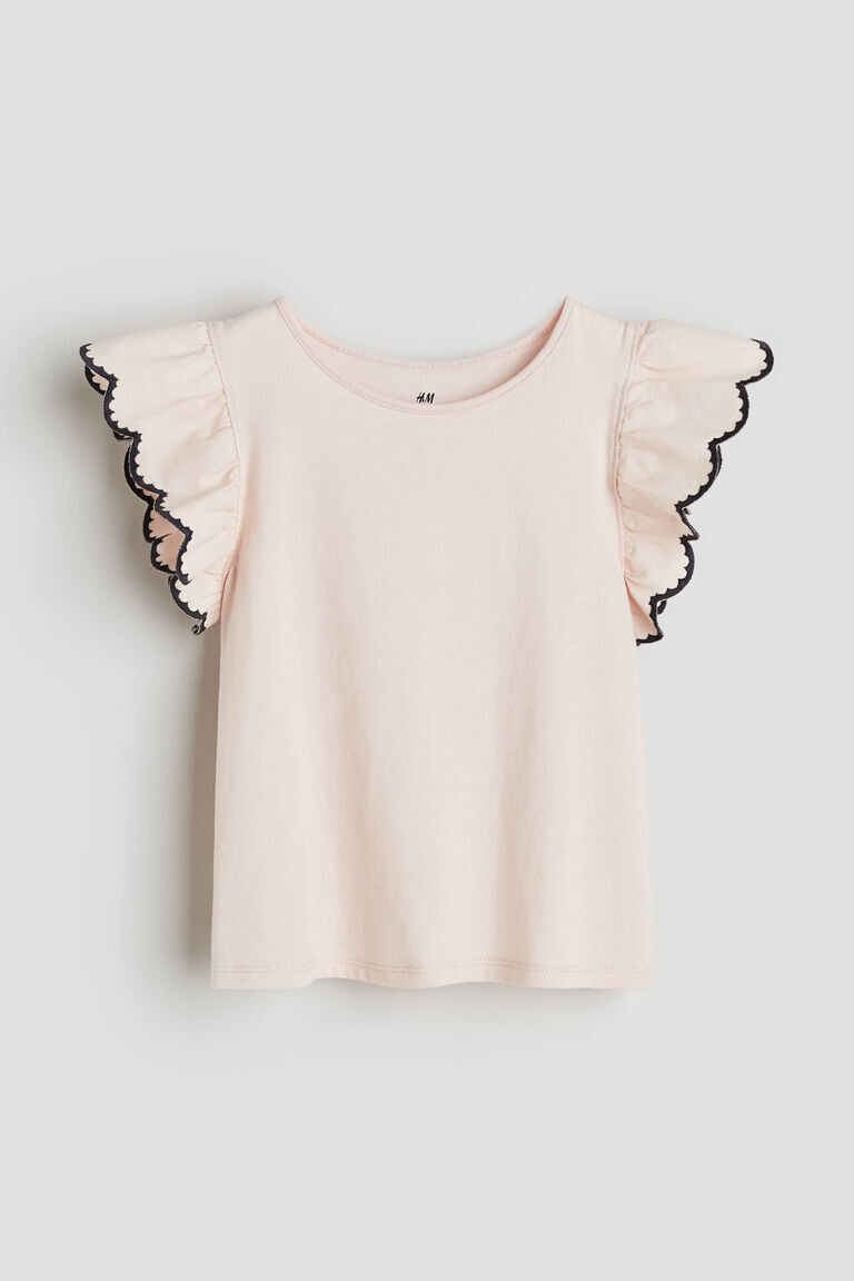 

Топ из джерси с английской вышивкой H&M, розовый