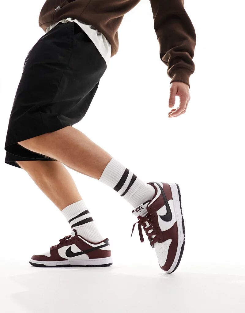Темно-красные и белые кроссовки Nike Dunk Low CP2