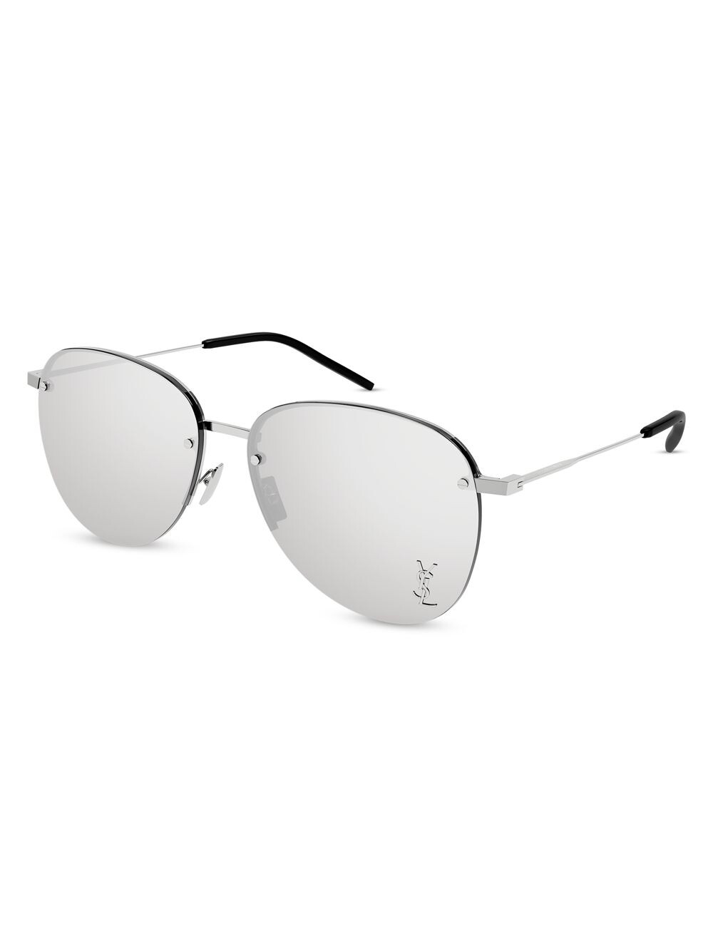 

Солнцезащитные очки Navigator из зеркального металла 61 мм Saint Laurent, серебряный