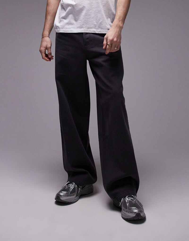 

Темно-угольные мешковатые джинсы Topman