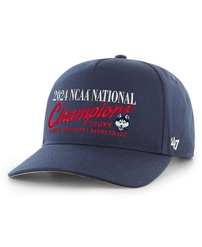 

47 Мужская темно-синяя бейсболка UConn Huskies 2024 NCAA по баскетболу с надписью национальных чемпионов, классическая регулируемая кепка с зацепкой '47 Brand, синий