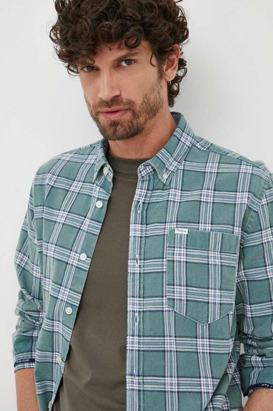 

Хлопковая рубашка Crow Pepe Jeans, зеленый