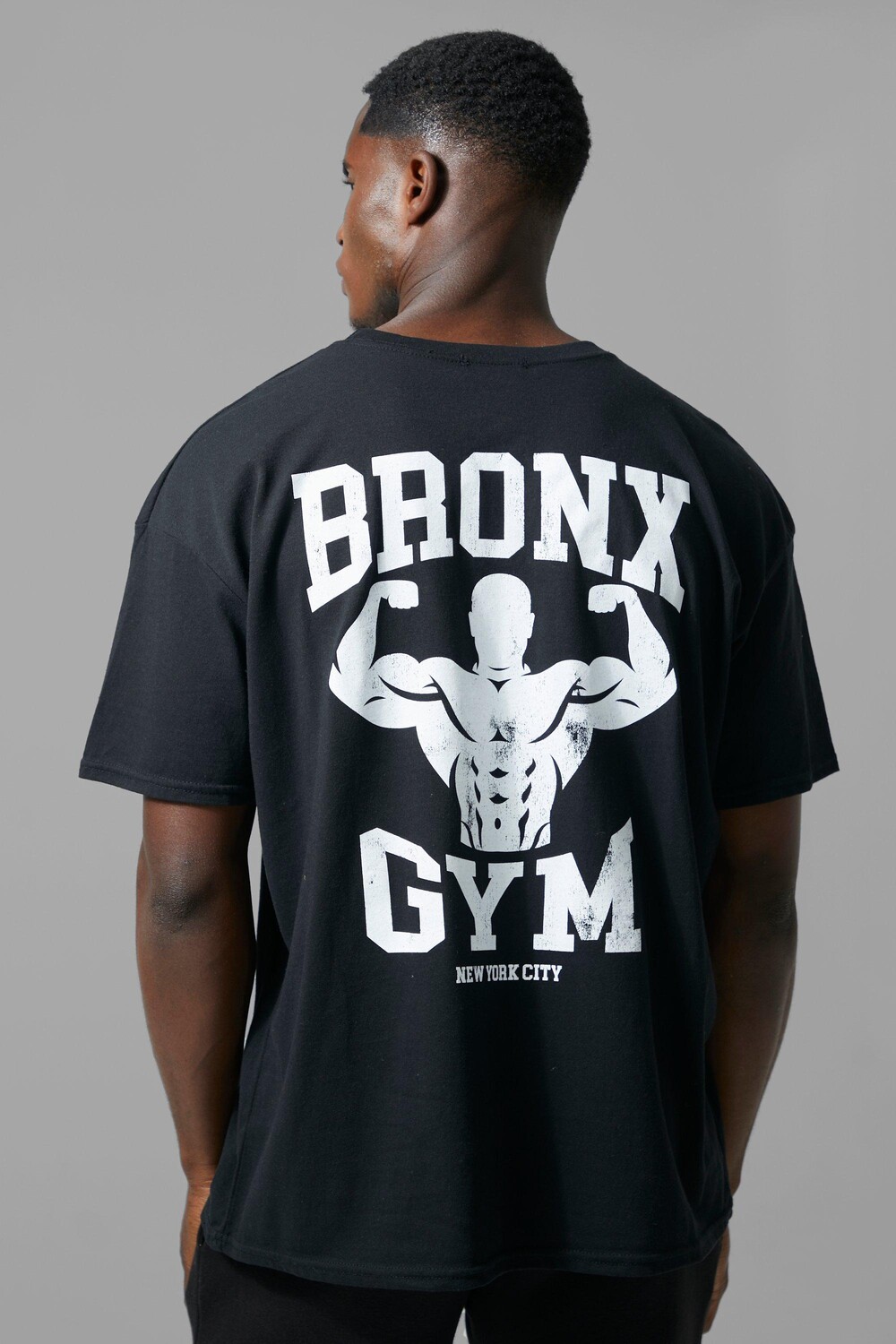 

Футболка man active oversize bronx gym Boohoo, черный