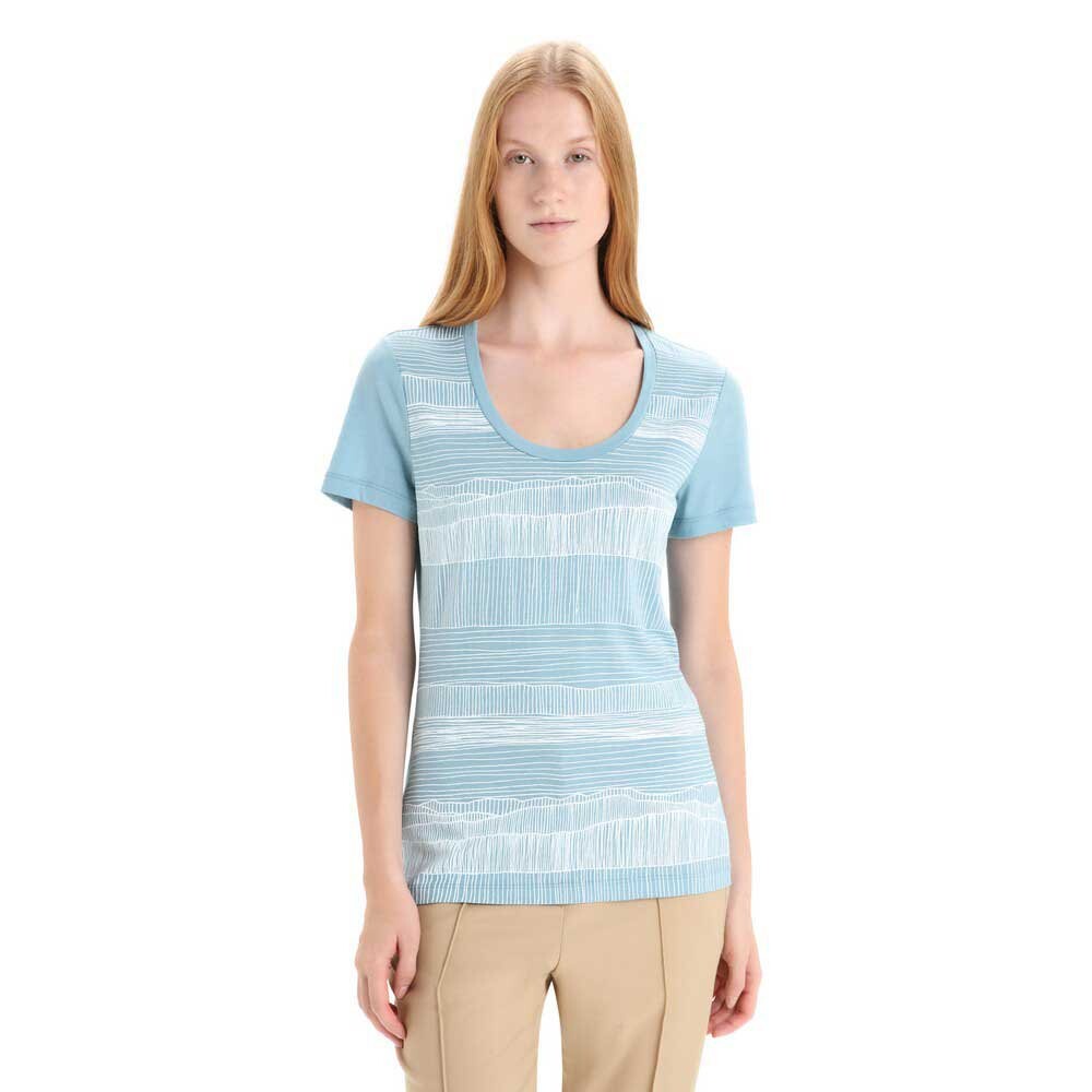 

Футболка Icebreaker Tech Lite II SS Scoop Tee Reflection Lines, синий