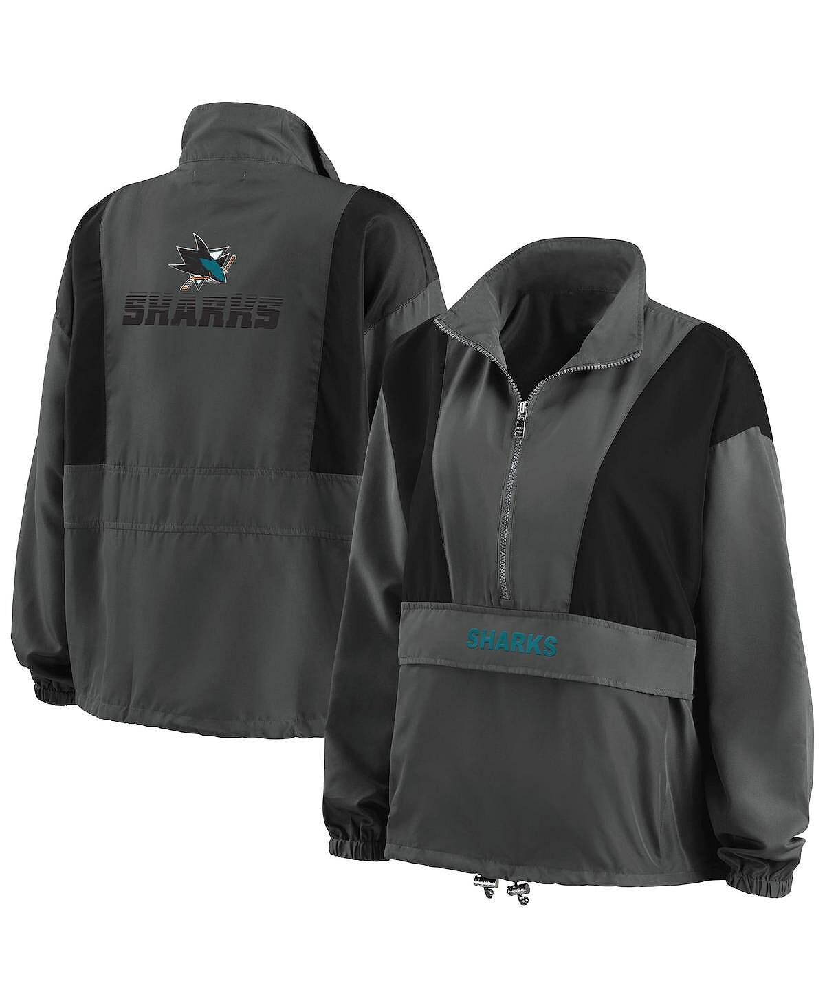 

Женская темно-серая складная куртка с молнией до половины San Jose Sharks Popover WEAR by Erin Andrews
