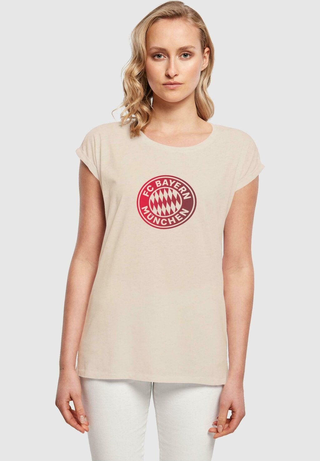 

Футболка с принтом LOGO GR EXTENDED SHOULDER FC Bayern München, цвет whitesand