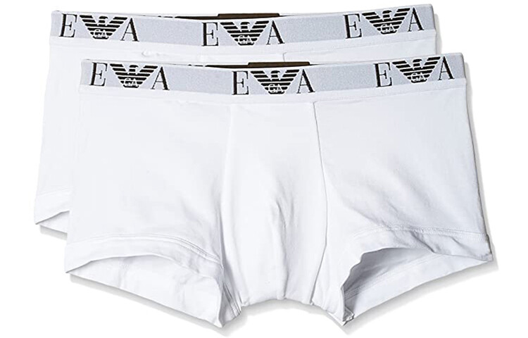 

EMPORIO ARMANI Мужские трусы-боксеры с принтом, 2 пары, белые
