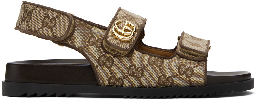 

Бежевые босоножки с двойными буквами G Gucci