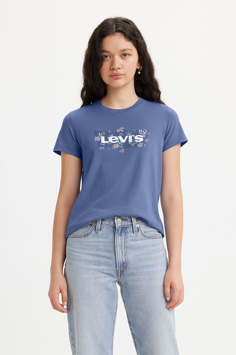 

Хлопковая футболка с овальным вырезом Levi'S, синий