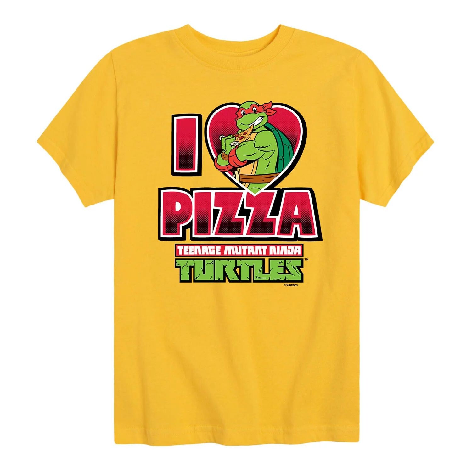 

Футболка с рисунком «TMNT I Love Pizza» для мальчиков 8–20 лет Nickelodeon, желтый