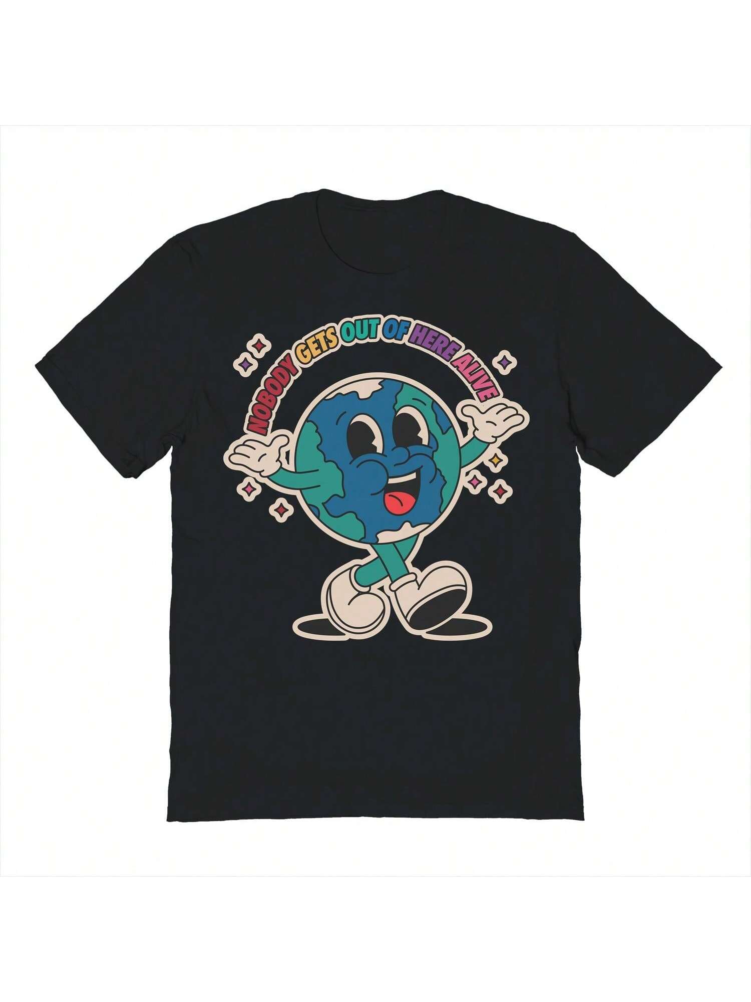 Хлопковая футболка унисекс с короткими рукавами и графикой Pop Creature Alive, черный