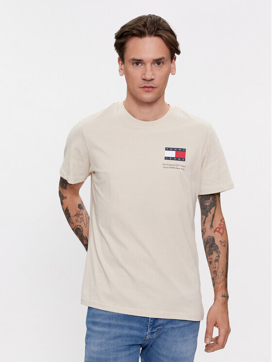 

Футболка узкого кроя Tommy Jeans, бежевый