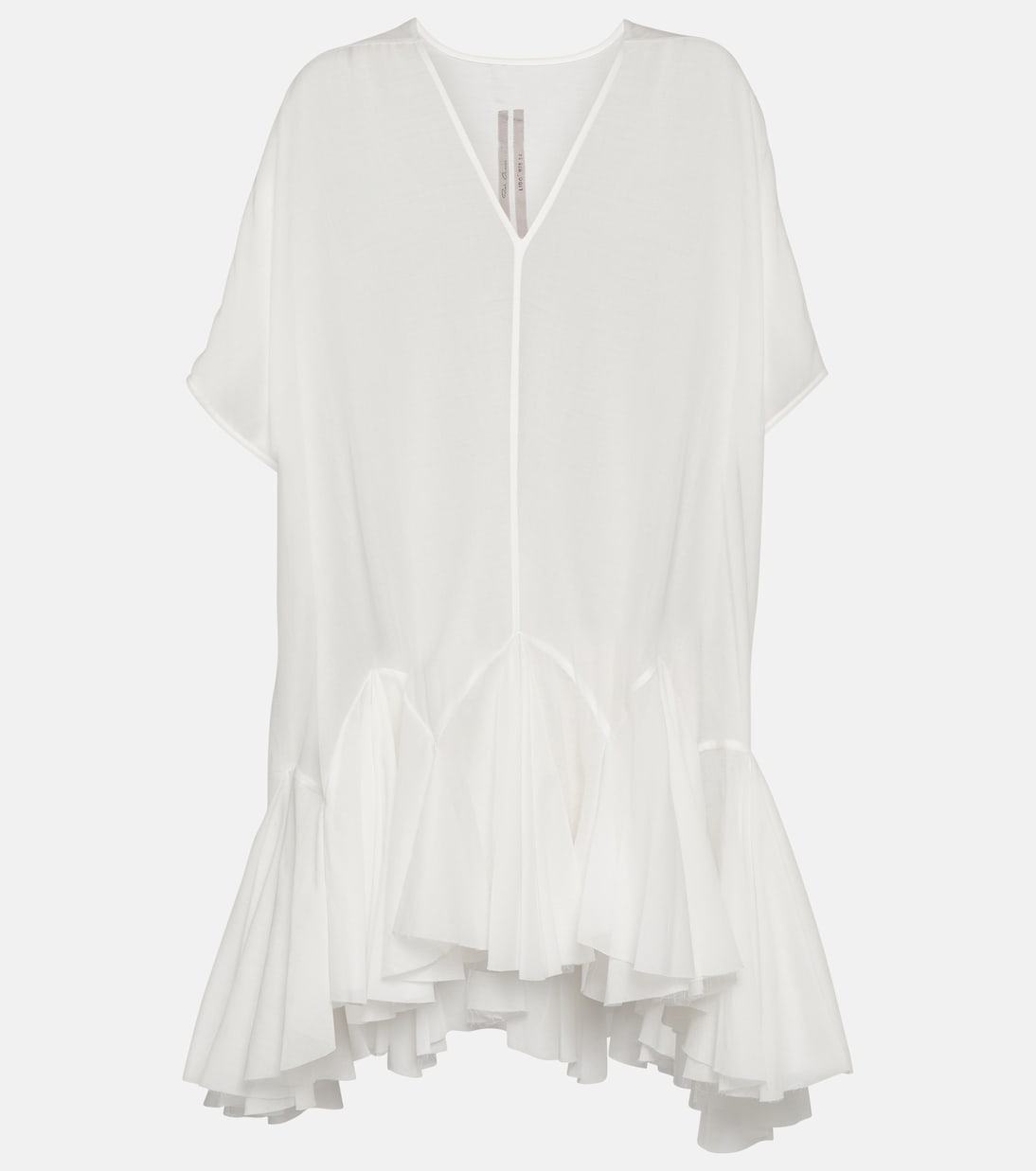 Платье мини из хлопка divine асимметричного кроя Rick Owens, белый