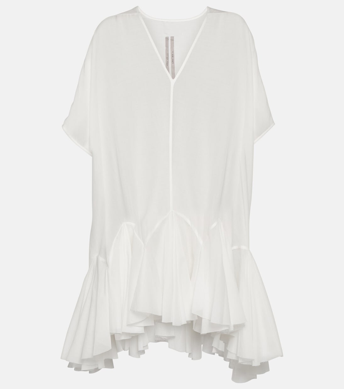

Платье мини из хлопка divine асимметричного кроя Rick Owens, белый