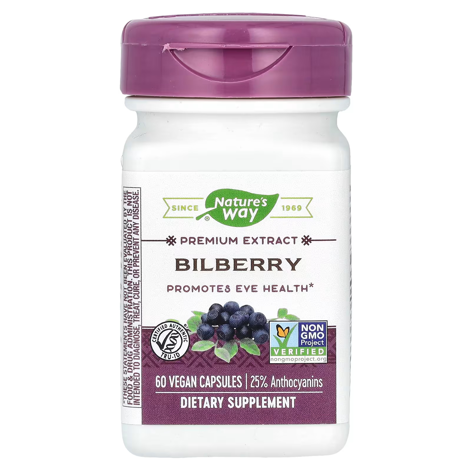 Пищевая добавка Nature's Way Premium Extract Bilberry, 60 капсул пищевая добавка nature s way premium herbal
