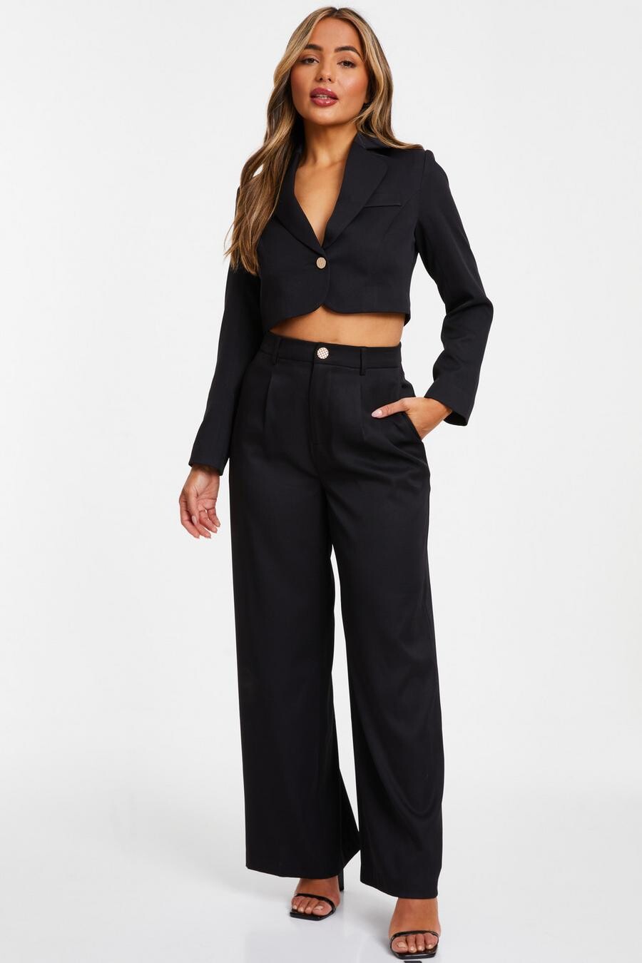 

Маленькие черные широкие брюки QUIZ Clothing