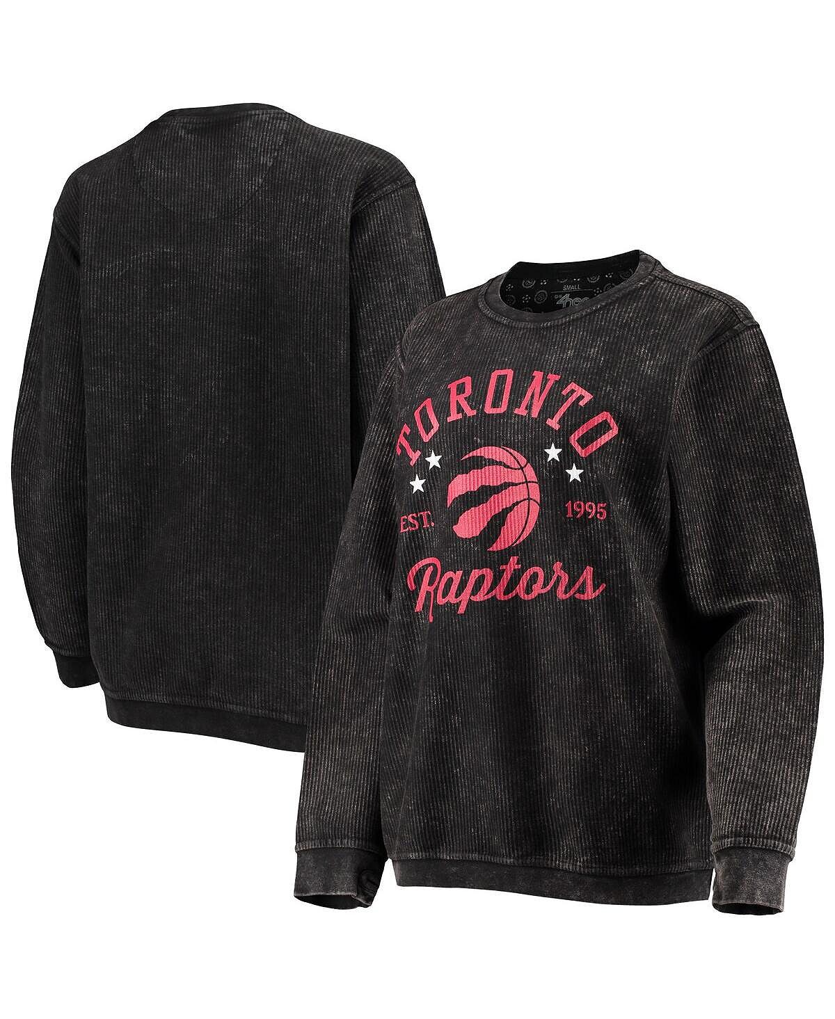 

Женский черный удобный вельветовый пуловер с круглым вырезом Toronto Raptors с напуском G-III Sports by Carl Banks, черный