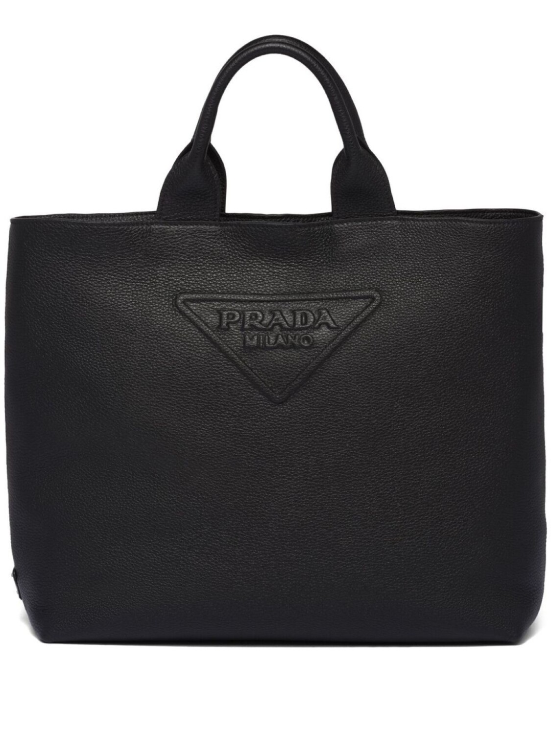 

Prada сумка-тоут с тисненым логотипом, черный