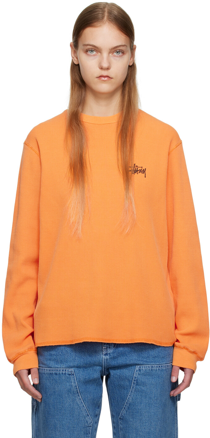 

Оранжевая термофутболка с длинным рукавом Stussy, Оранжевый