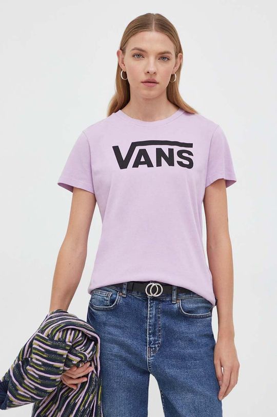 Хлопковая футболка Vans, фиолетовый