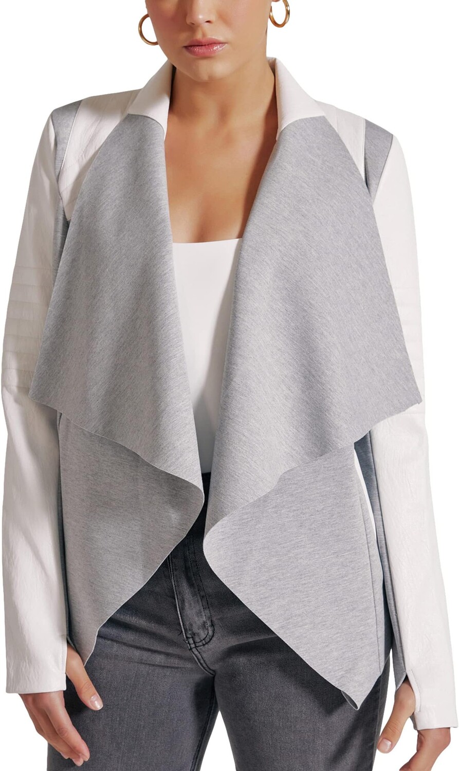 

Куртка Drape Front Jacket Blanc Noir, цвет White/Light Grey Heather