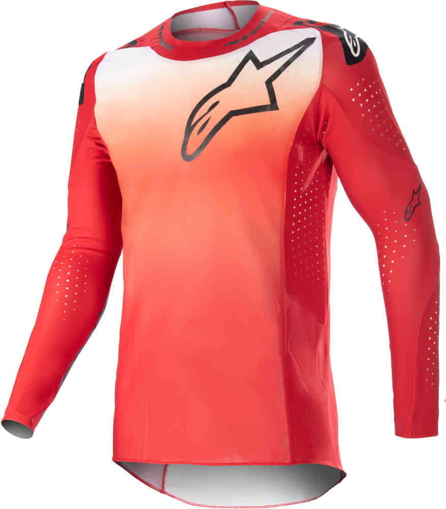 Джерси Supertech Risen для мотокросса Alpinestars, красный белый штаны для мотокросса велосипед для езды по бездорожью