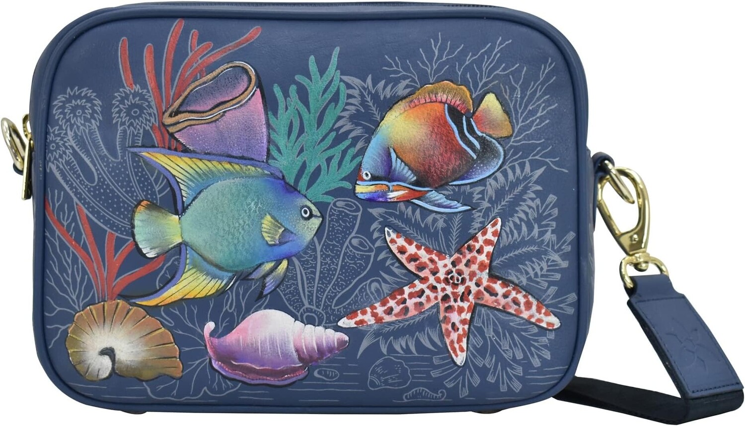 

Кроссбоди с двойным верхом 704 Anuschka, цвет Mystical Reef