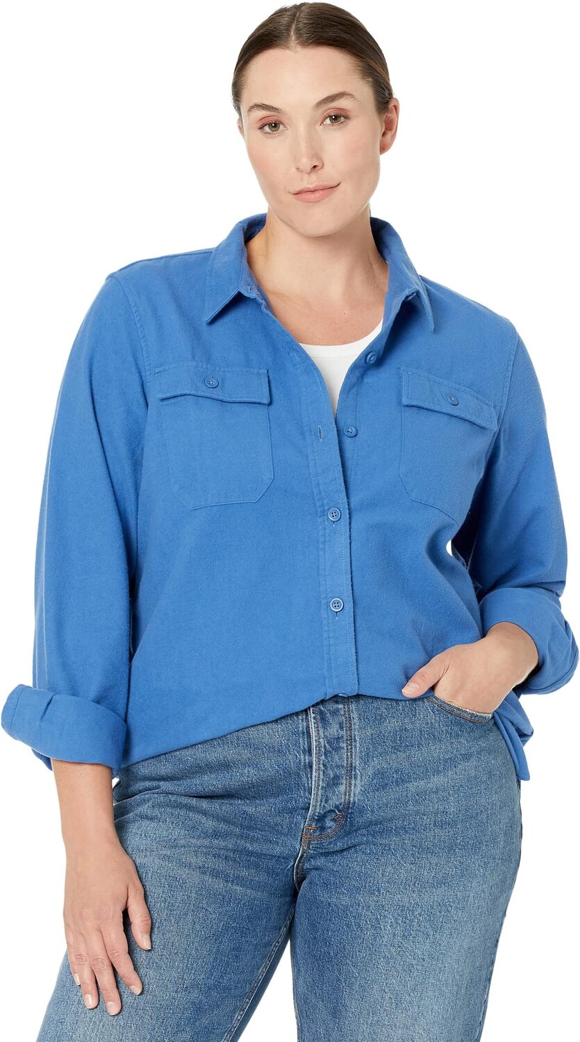 

Новая рубашка из замши L.L.Bean, цвет Peacock Blue