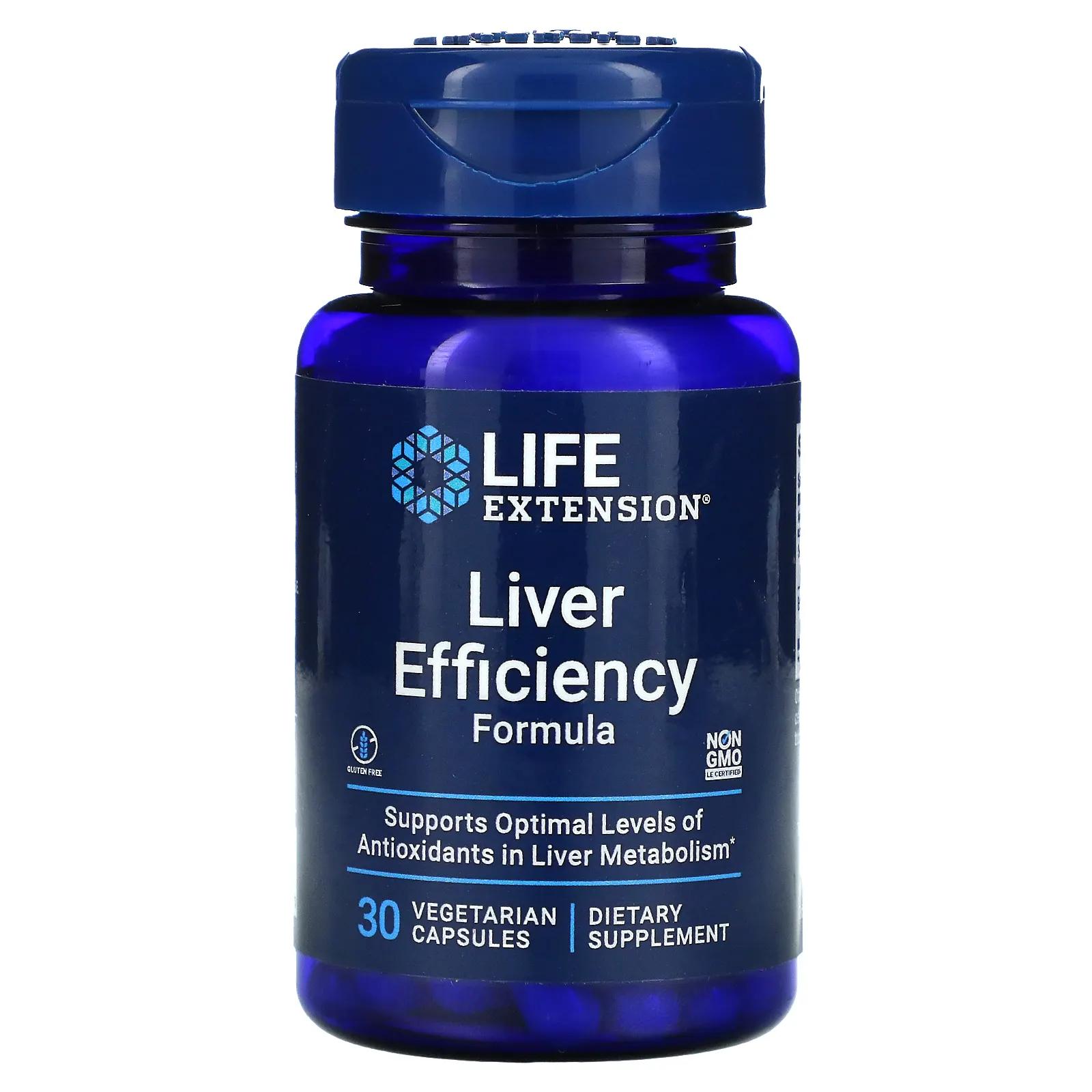 цена Life Extension Liver Efficiency Formula 30 растительных капсул