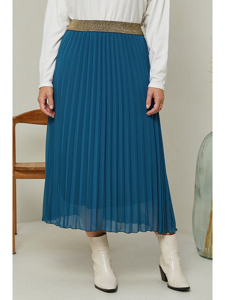 Длинная юбка Curvy Lady Plissee, синий