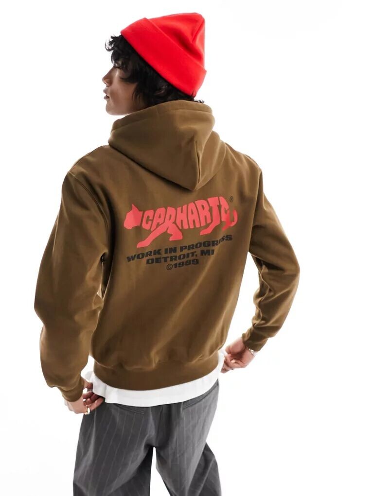 

Коричневая толстовка с надписью Carhartt WIP Rocky