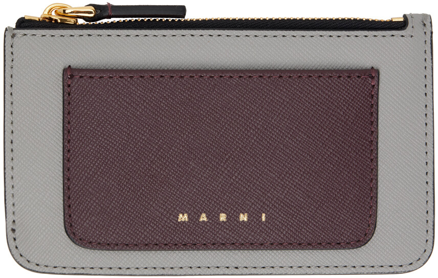 

Серо-белая визитница на молнии Marni