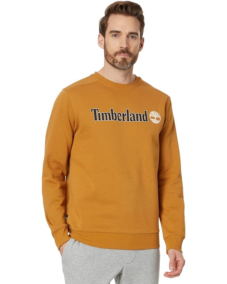 

Толстовка Timberland Linear Logo Crew Neck, цвет Wheat Boot