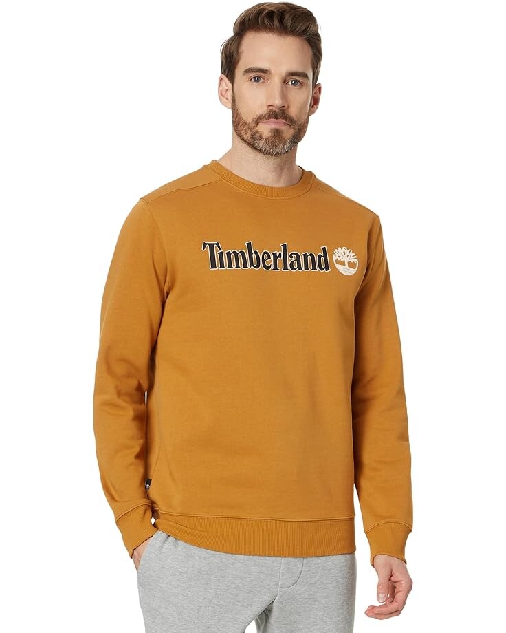 Толстовка Timberland Linear Logo Crew Neck, цвет Wheat Boot футболка timberland pro core reflective pro logo short sleeve цвет wheat boot