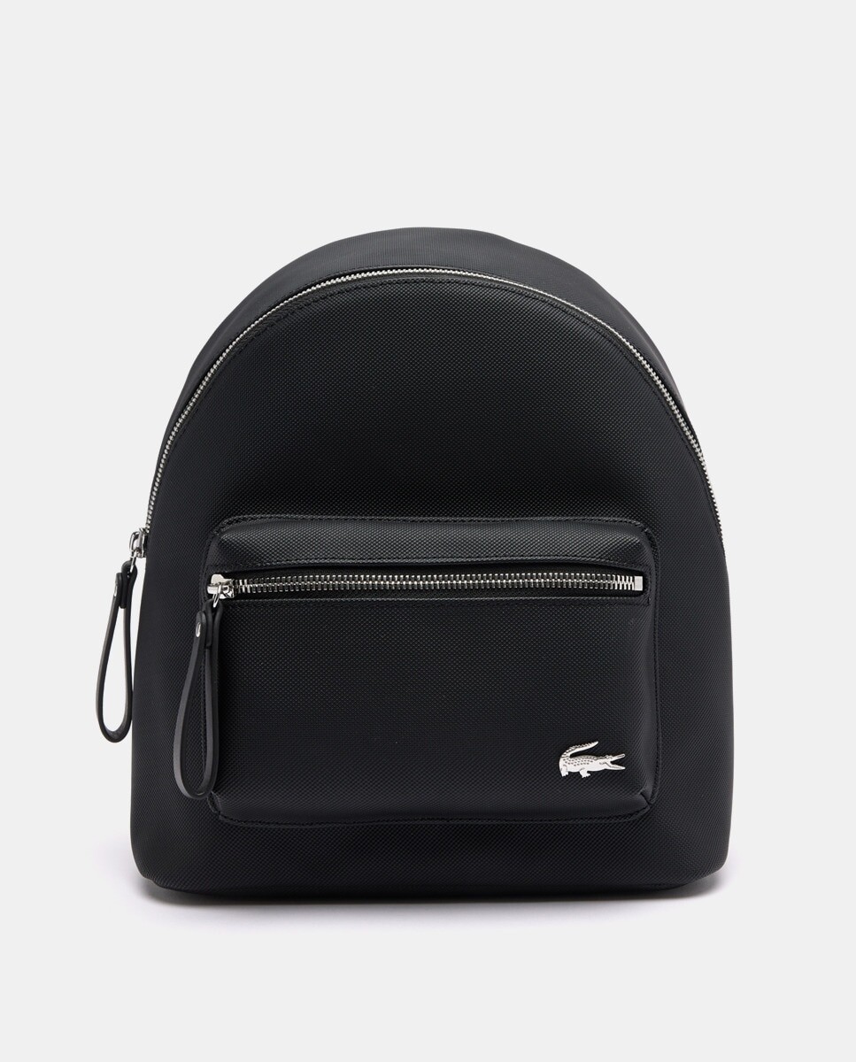 

Средний черный рюкзак с передним карманом Lacoste, черный