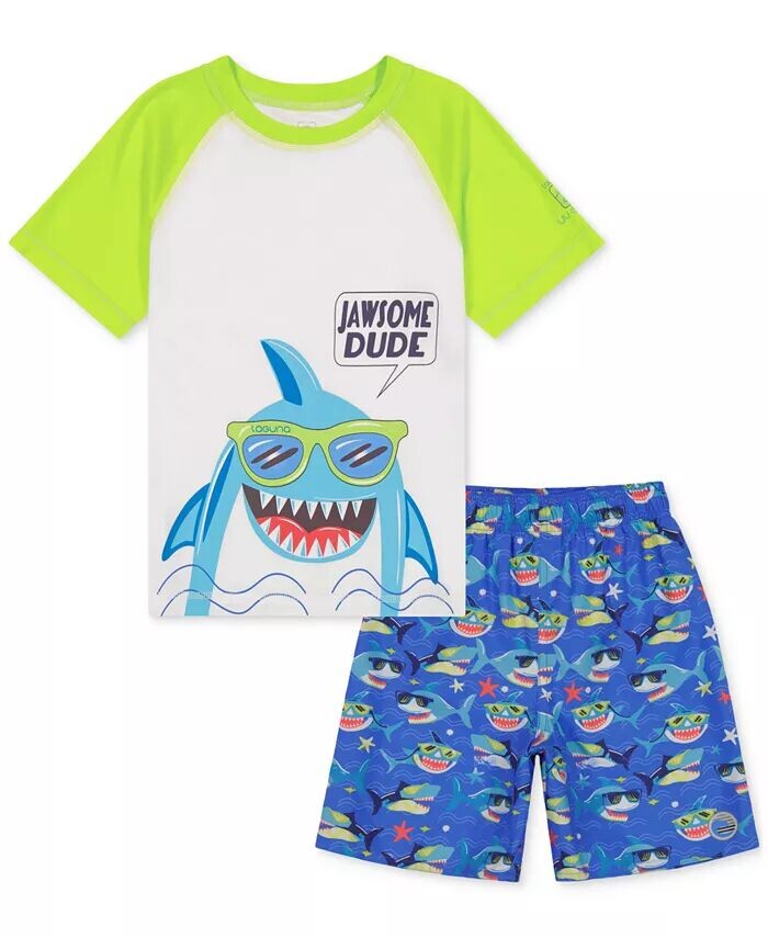 

Купальник Little Boys Cool Shark и шорты для плавания с принтом, комплект из 2 предметов Laguna, синий