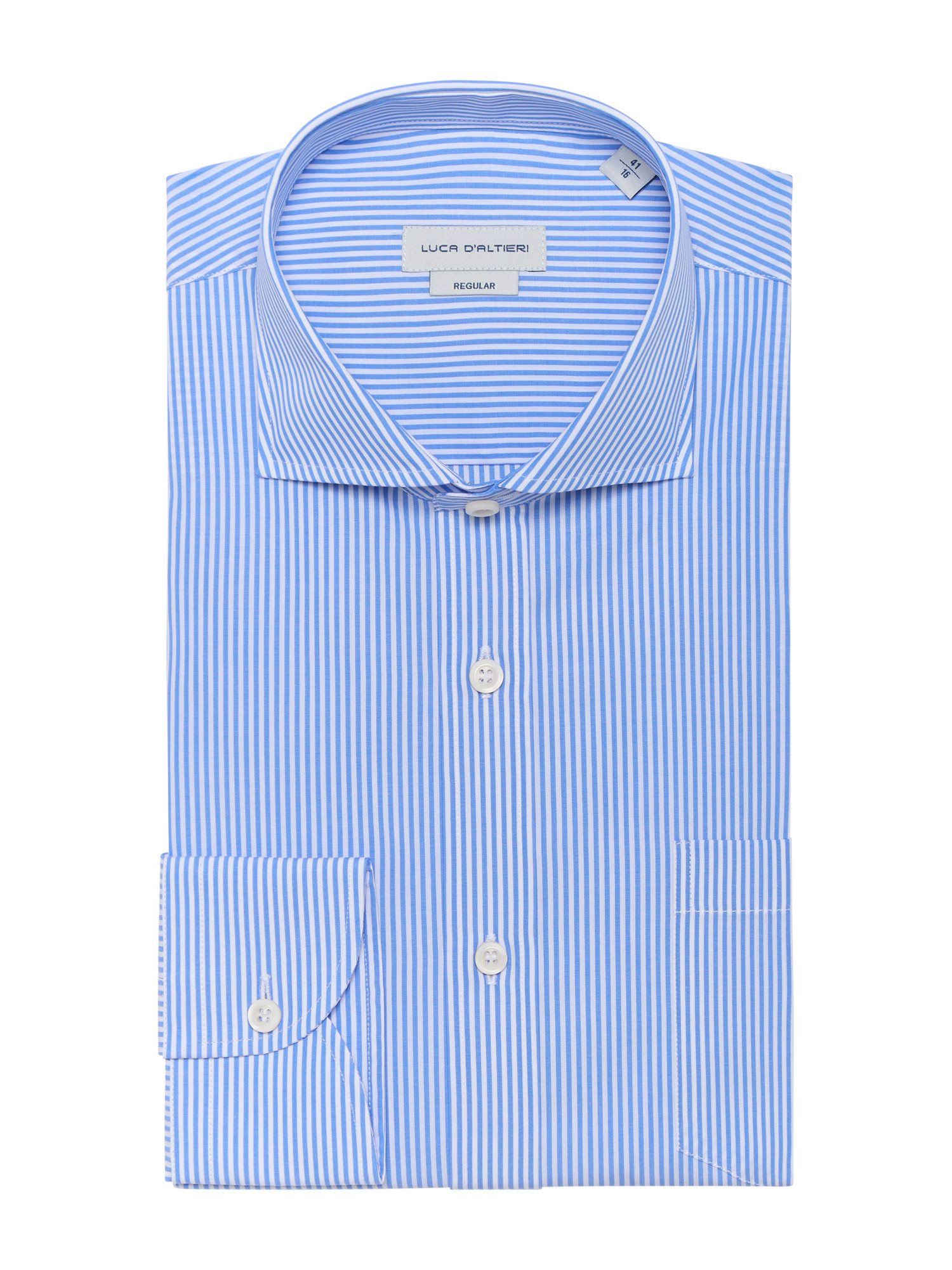 Luca D'Altieri повседневная рубашка стандартного кроя из поплина из чистого хлопка, голубой luca d altieri повседневная рубашка стандартного кроя из тонкого хлопкового бархата черный
