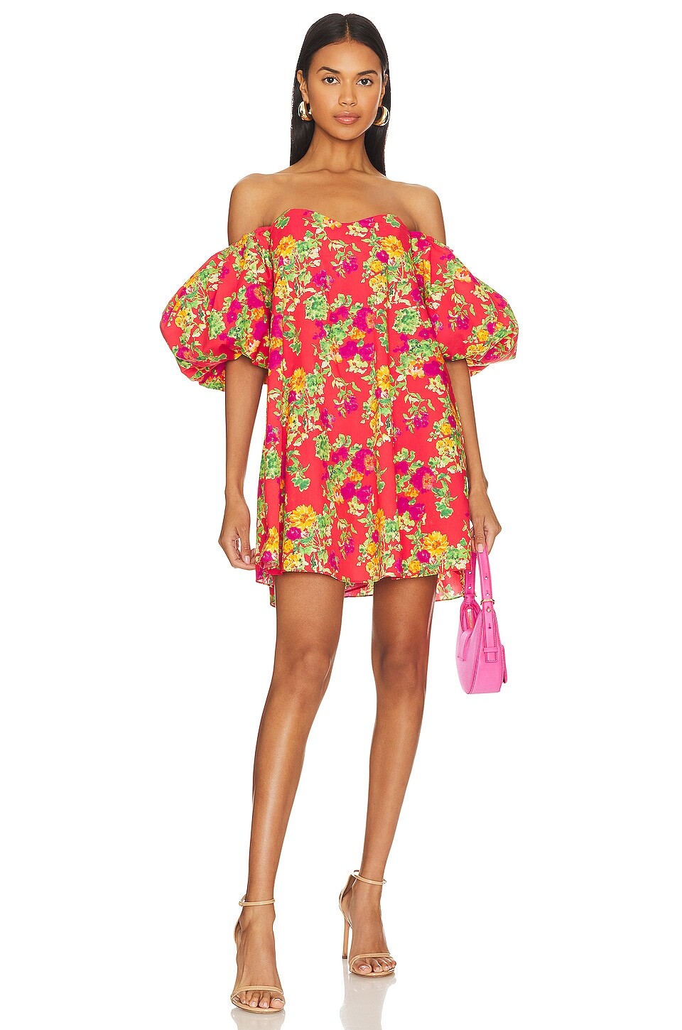 

Платье мини CAROLINE CONSTAS Palmer, цвет Red Radiant Floral