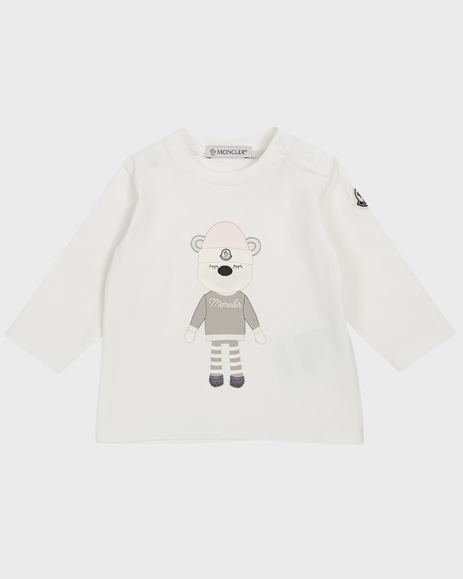

Футболка с логотипом и принтом медведя для девочек, размер 6M-3 Moncler