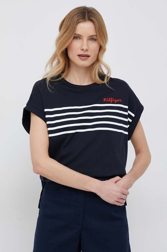 

Хлопковая футболка Tommy Hilfiger, темно-синий
