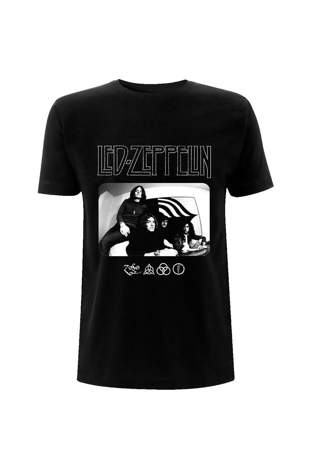 индивидуальный креативный дизайн пользовательский логотип только лазерная фотография без часов Футболка с логотипом и изображением фото Led Zeppelin, черный
