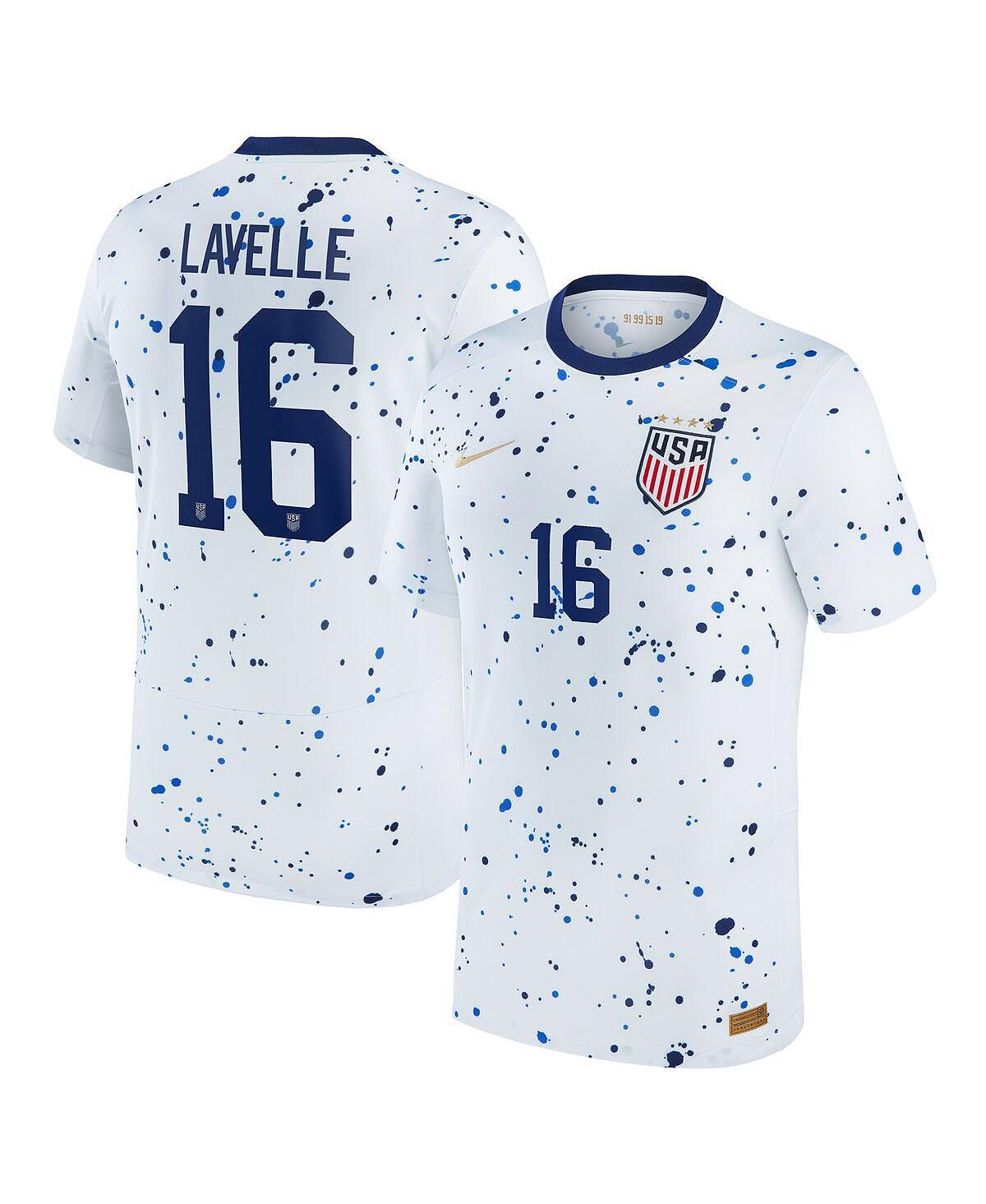 

Мужская домашняя копия белого джерси Rose Lavelle USWNT 2023 Nike, Белый