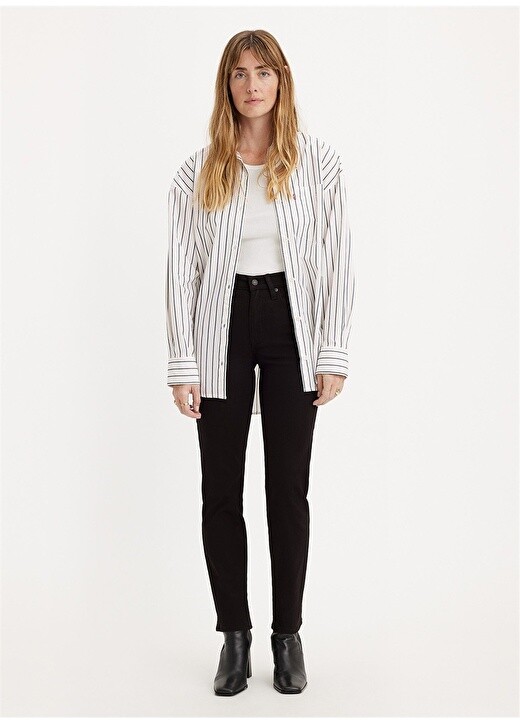 

Прямые черные женские джинсовые брюки с высокой талией Levis, Черный