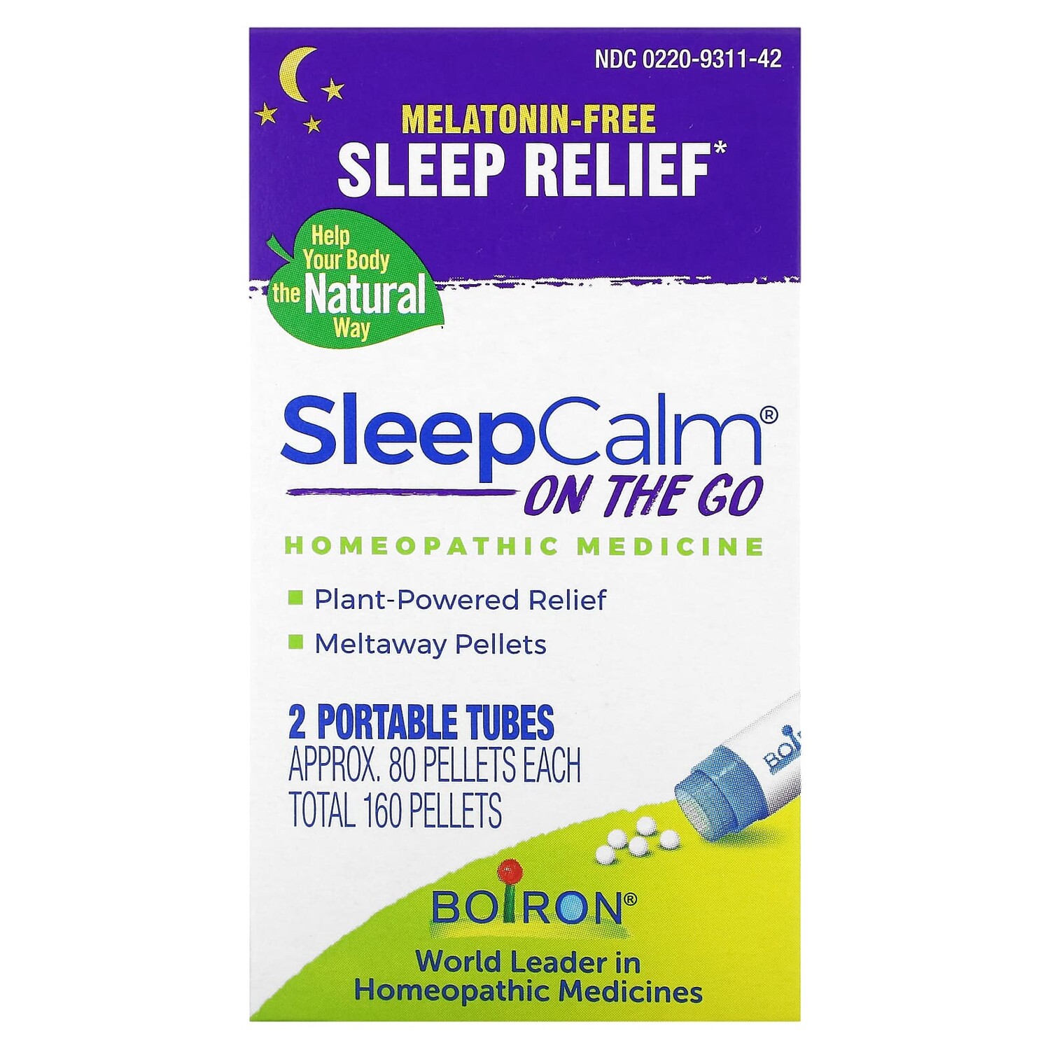 

SleepCalm On The Go, 2 переносных тубуса, прибл. 80 гранул каждая, Boiron