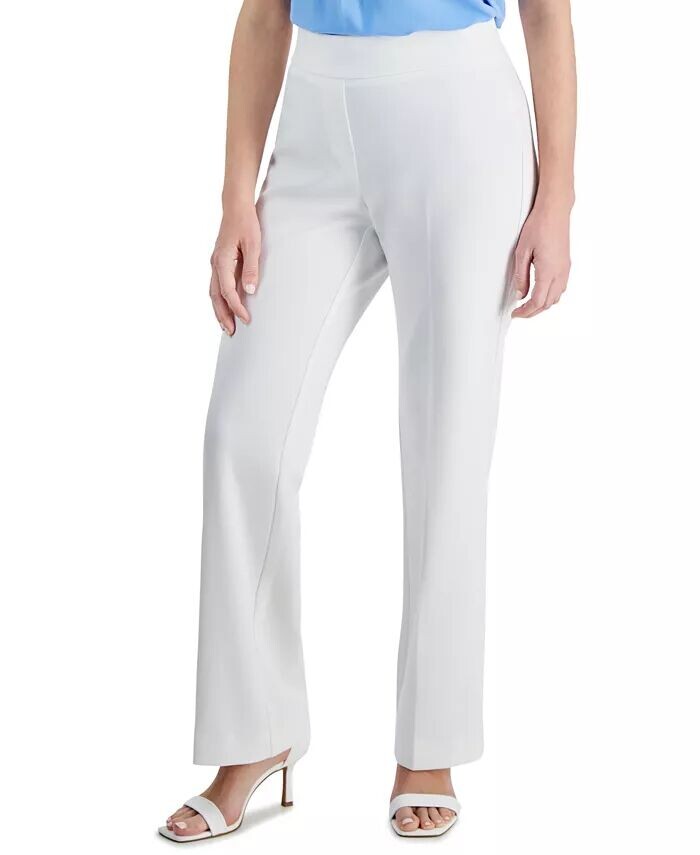 

Прямые брюки Petite без застежки AK Anne Klein, белый