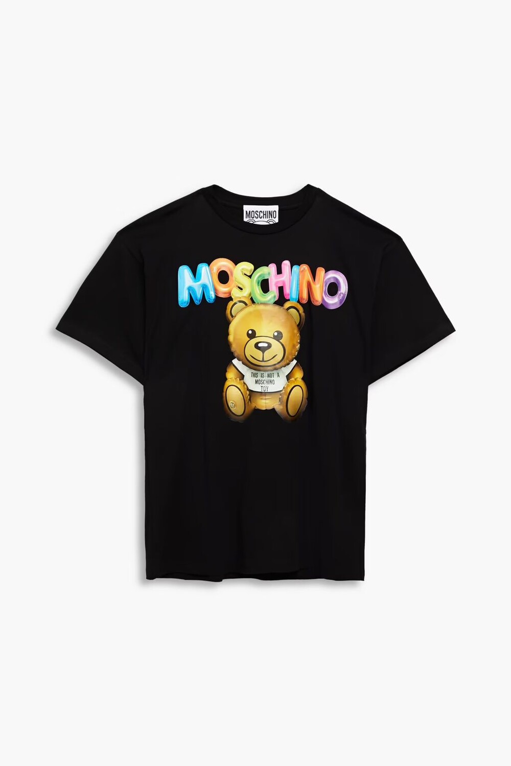 

Футболка из хлопкового джерси с логотипом Moschino, черный
